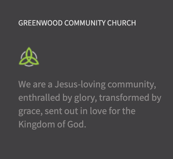 Greenwood Community Church - TIME TBD