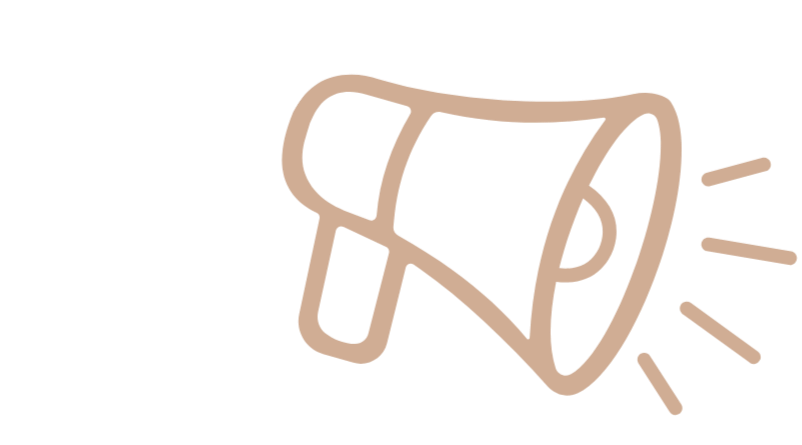 Icon of a brown megaphone with sound lines indicating loud noise.