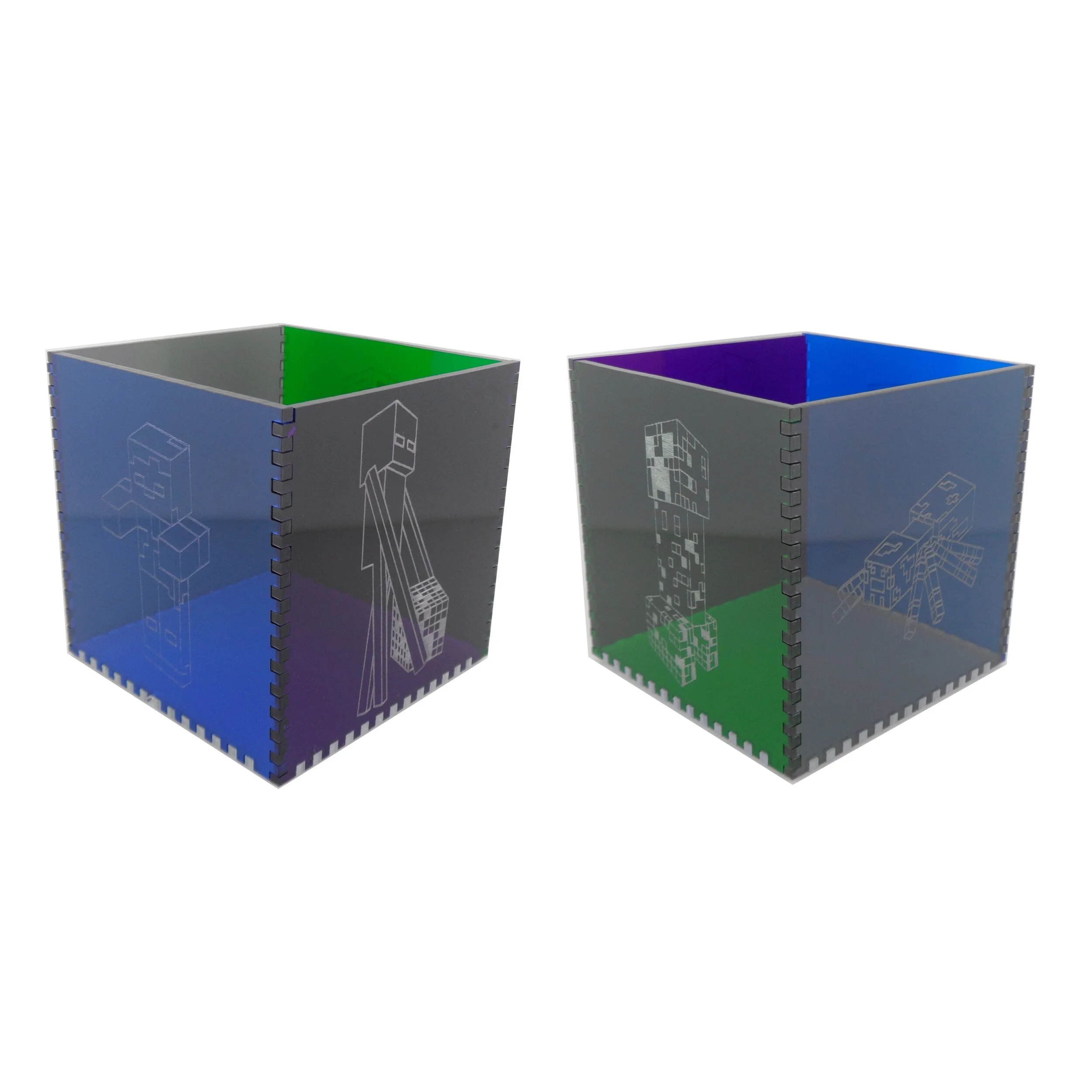 Minecraft Mobs Acrylic Cube Pen Pot