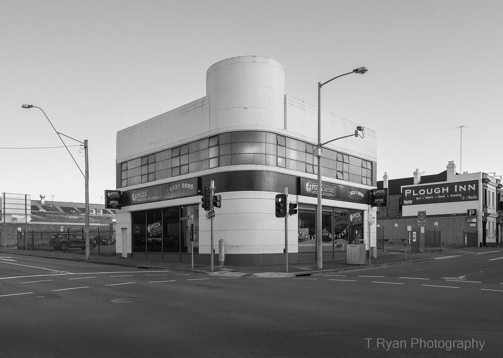 Former Service Station // Tasmanian Tyre Service

This wonderful example is a rare and in-tact surviving example of a service station from the late 1930s. Whilst the buildings that made up the rest of the building have been demolished the corner Stre