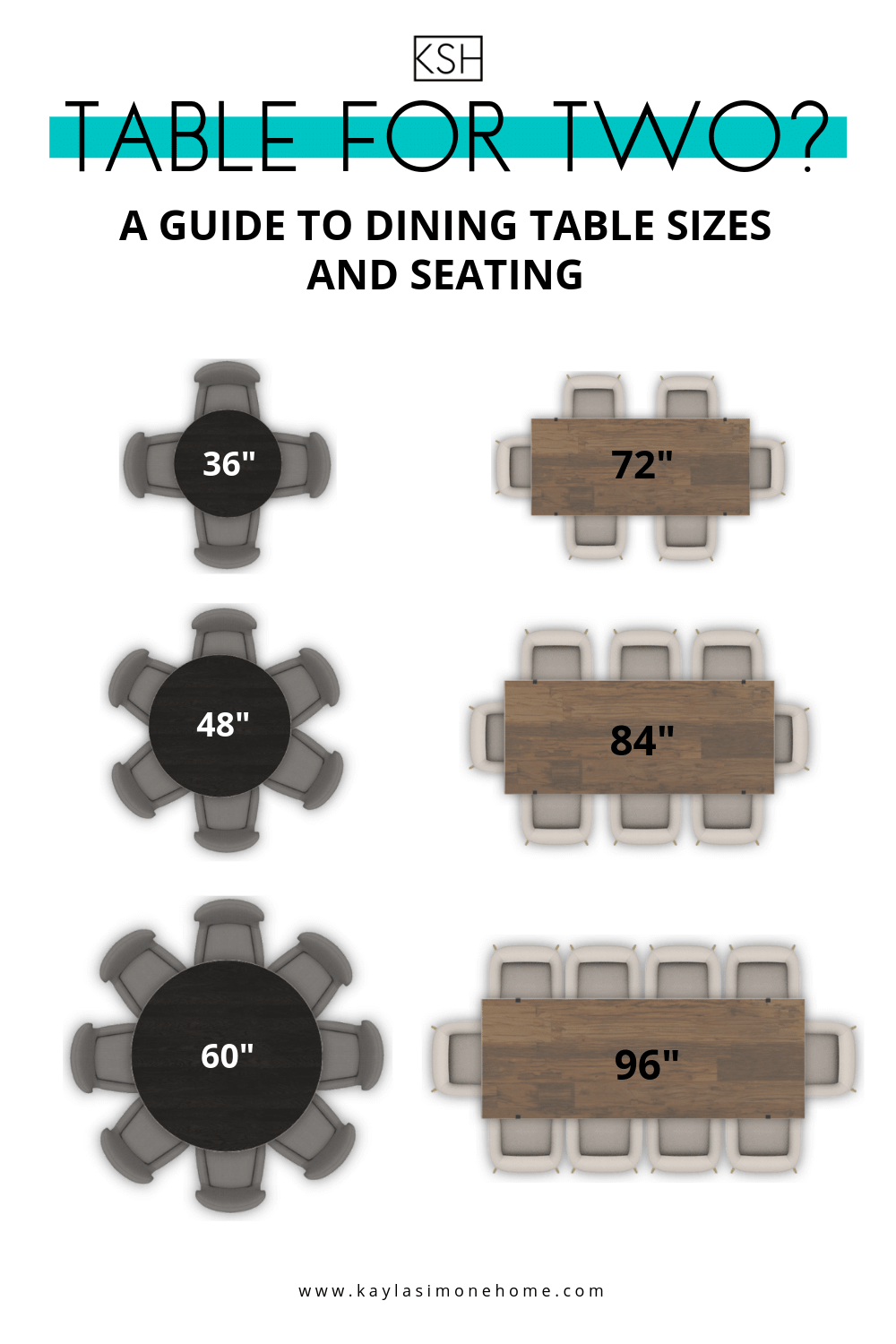 Dining Rooms, Round Table Sizing Chart