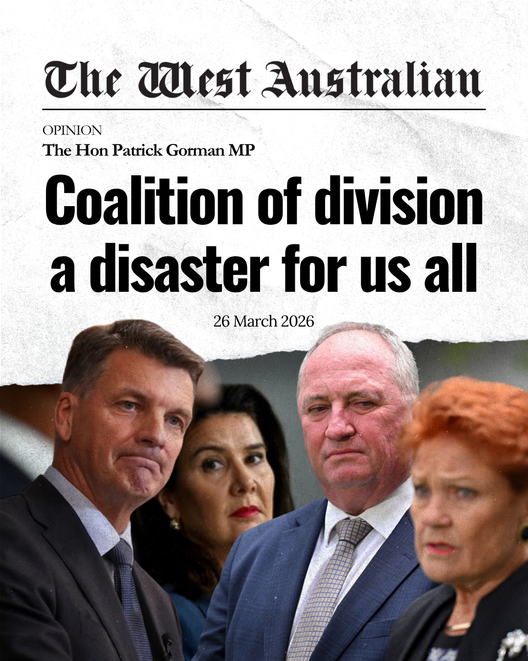 COALITION OF DIVISION A DISASTER FOR US ALL