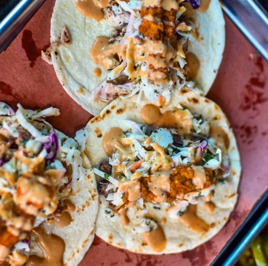 Buy ✌🏼, get ☝🏼 free BBQ tacos all day at @postoakdenver today! Choose from our brisket, pulled pork, pork belly, or Turkey tacos topped with coleslaw, house salsa, and creamy BBQ sauce on a flour tortilla. 🌮&thinsp;
&thinsp;
#tacotuesday #briskett