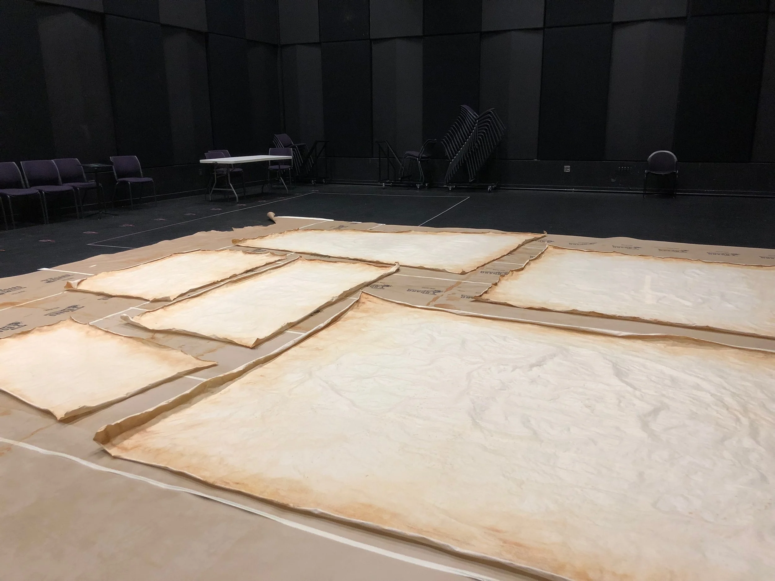  Process Photo: Floating pages after paint 