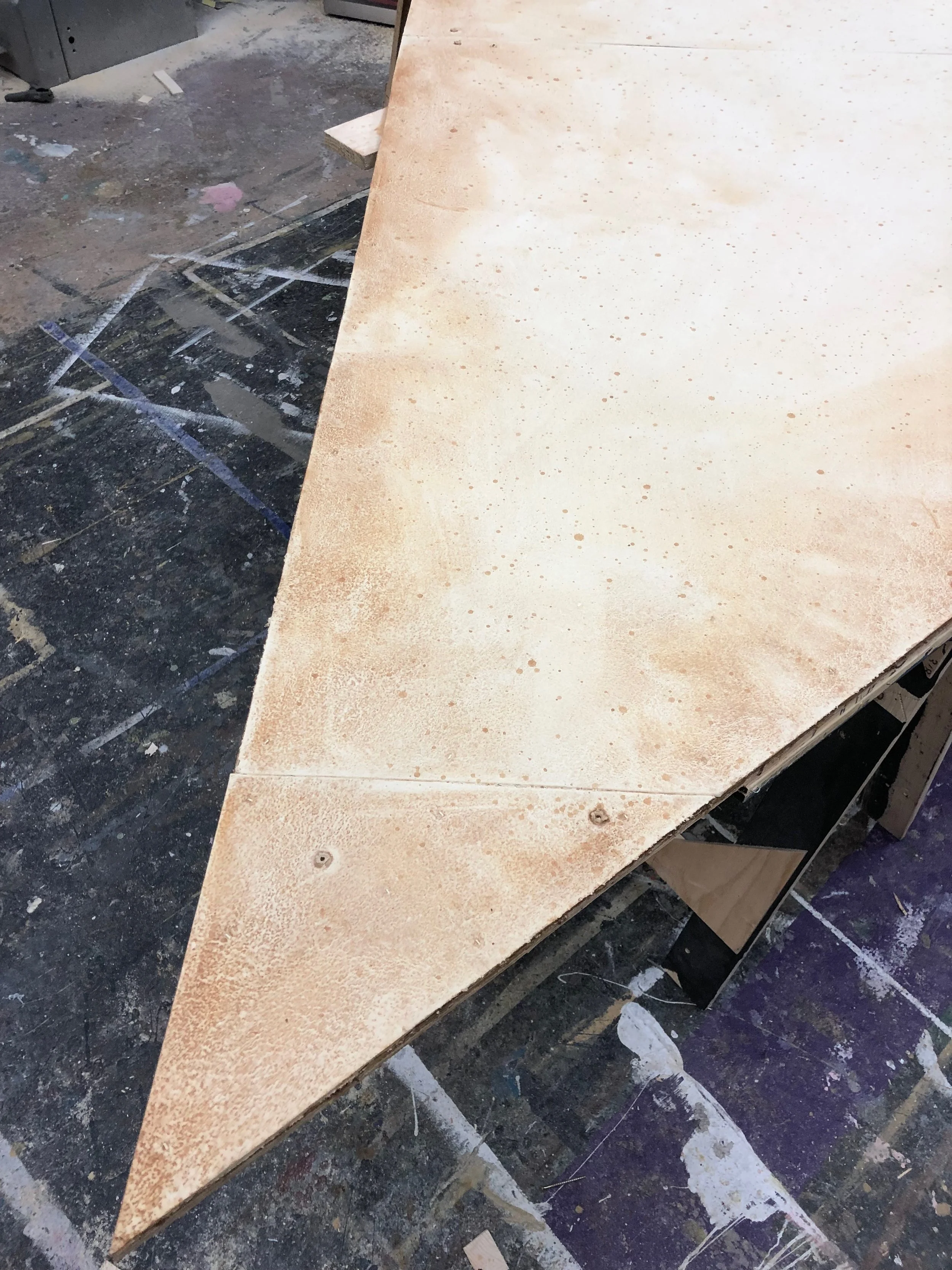  Process Photo: Floor page, paint treatment on edge 