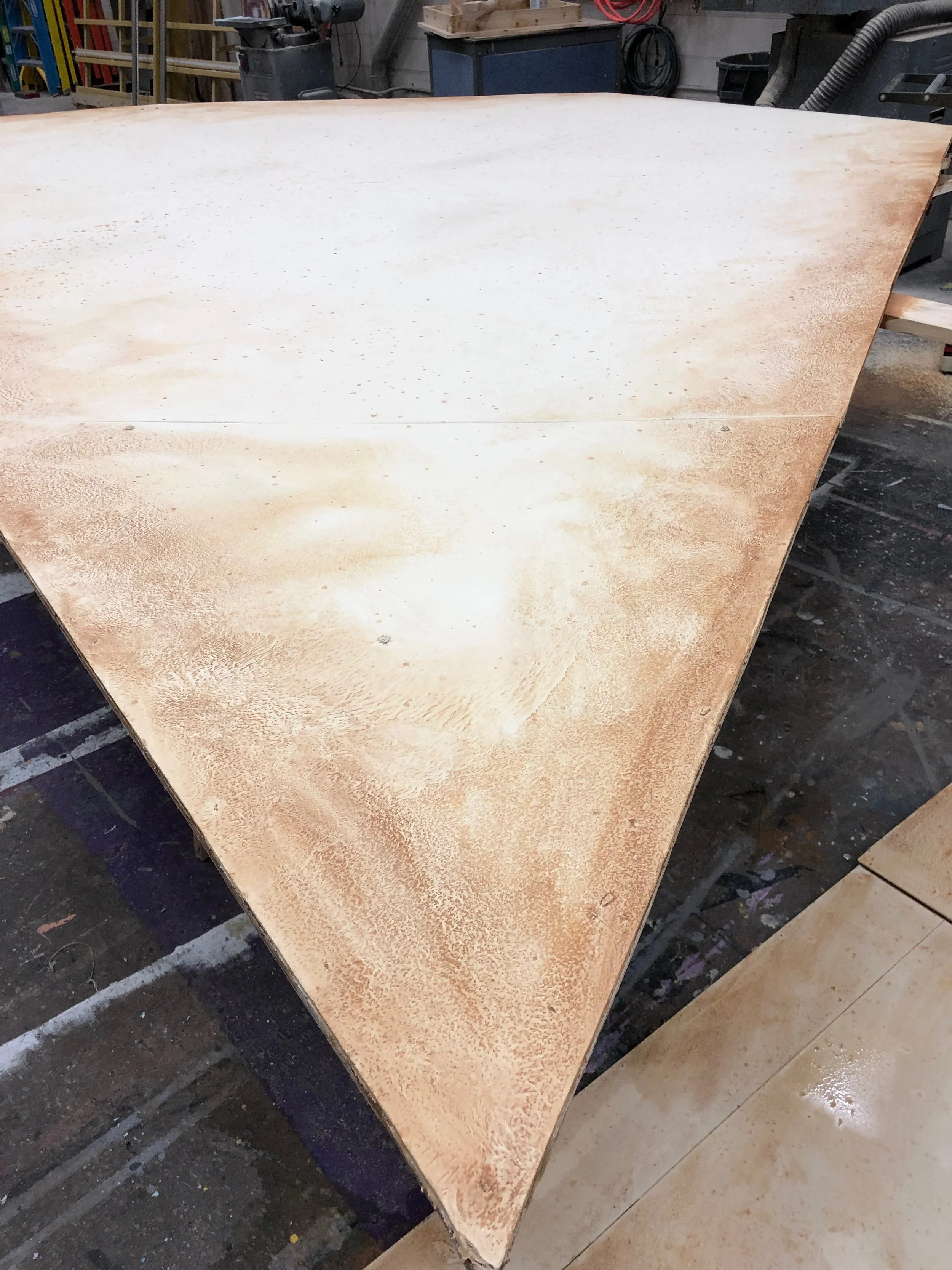  Process Photo: Floor page, paint treatment on edge 