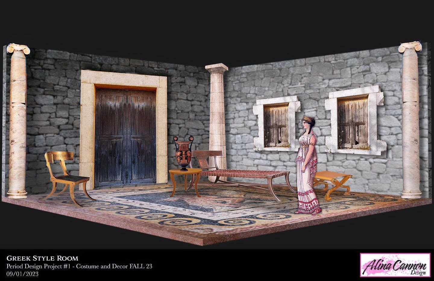 Halfway through the semester, and halfway through costume and decor class. Renderings based on Greek, Roman, Islamic, gothic, and baroque architecture and furniture/decor. Photoshop for the win! #photoshop #rendering #scenicdesigner #scenicdesign