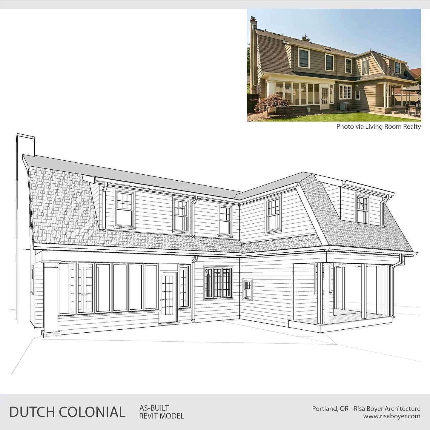 Just added a new project to my portfolio, a 1927 Dutch Colonial style home. I had the privilege to help survey the beautiful home, then modeled the original house in Revit from basic existing drawings, new sketches, measurements, and photos. 
Remodel