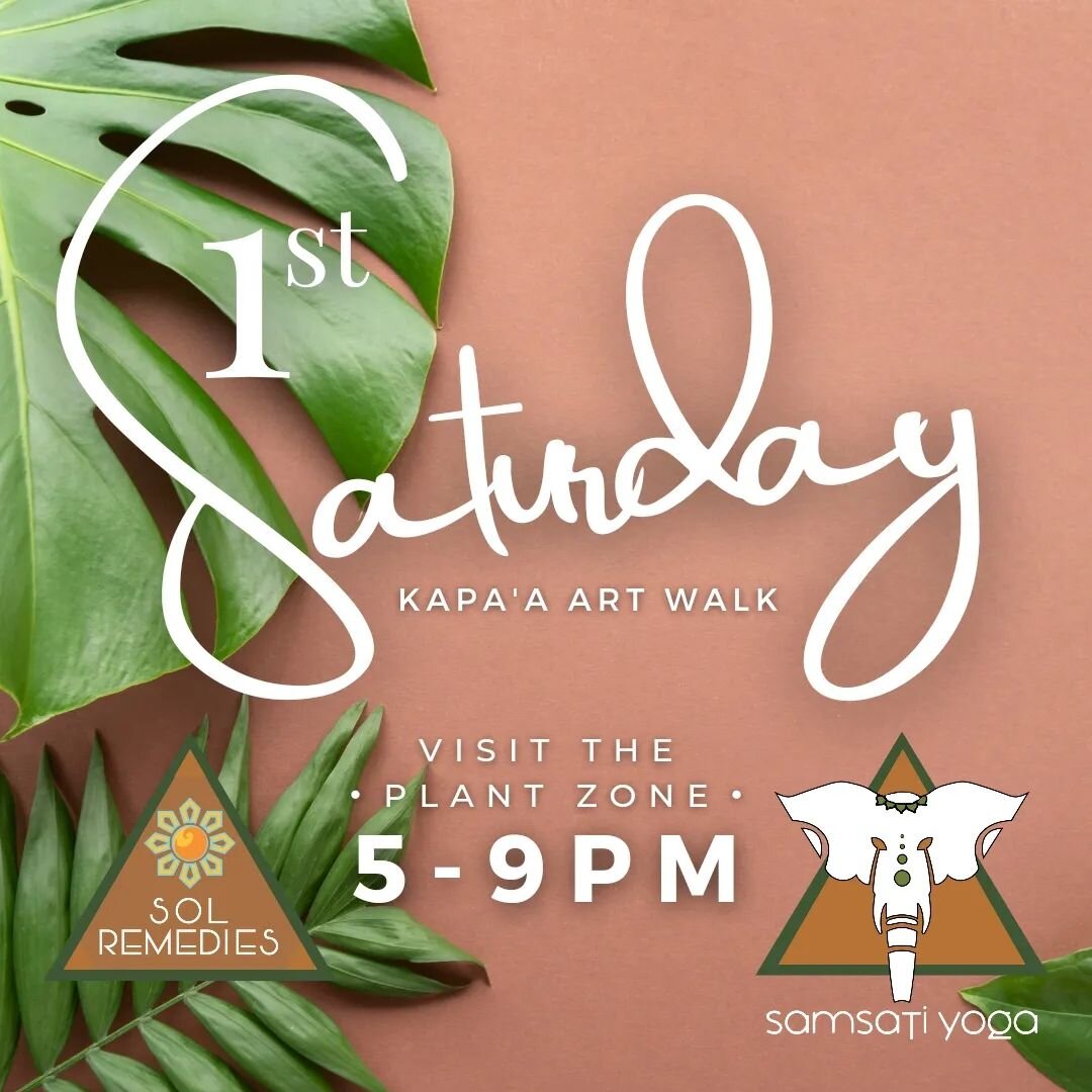 A new month means another colorful evening in Kapa'a, bringing our town to life with local business, live music, dance, food, all the things 🌺

@solremedies + @samsati_yoga have been brewing up something special for y'all ✨️🌿✨️🌿✨️🌿✨️ you'll have 