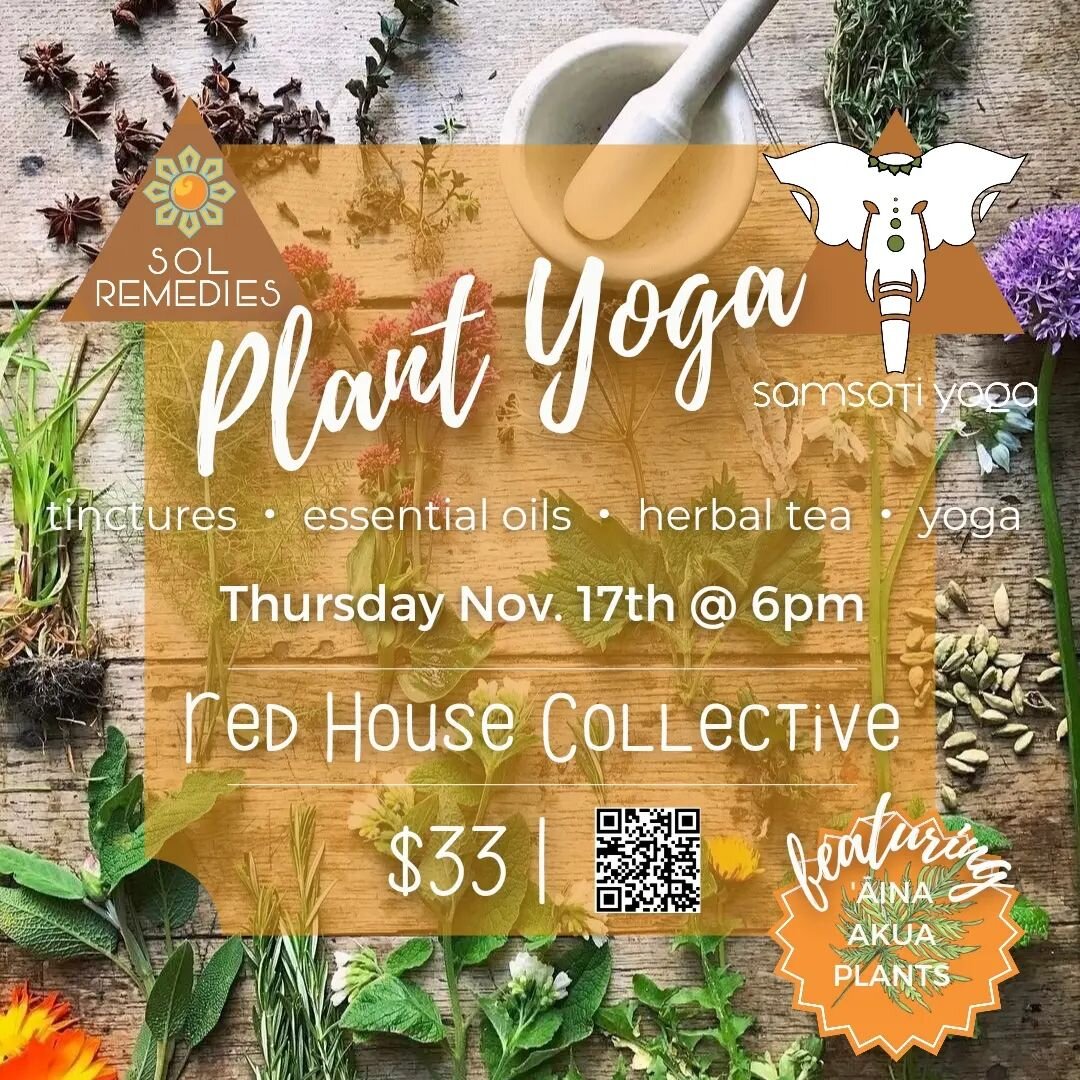 Next week! 🌿🧡🌿

✨️PLANT YOGA✨️
Thursday Nov. 17th @ 6pm
@redhousekauai

🧠 The plant sisters are back, offering another potent Plant Yoga workshop to support brain health, mental balance and focus before heading into a busy holiday season! 

🪴 We