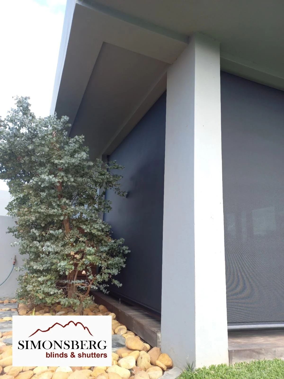 Dark Grey Outdoor Roller Blinds
