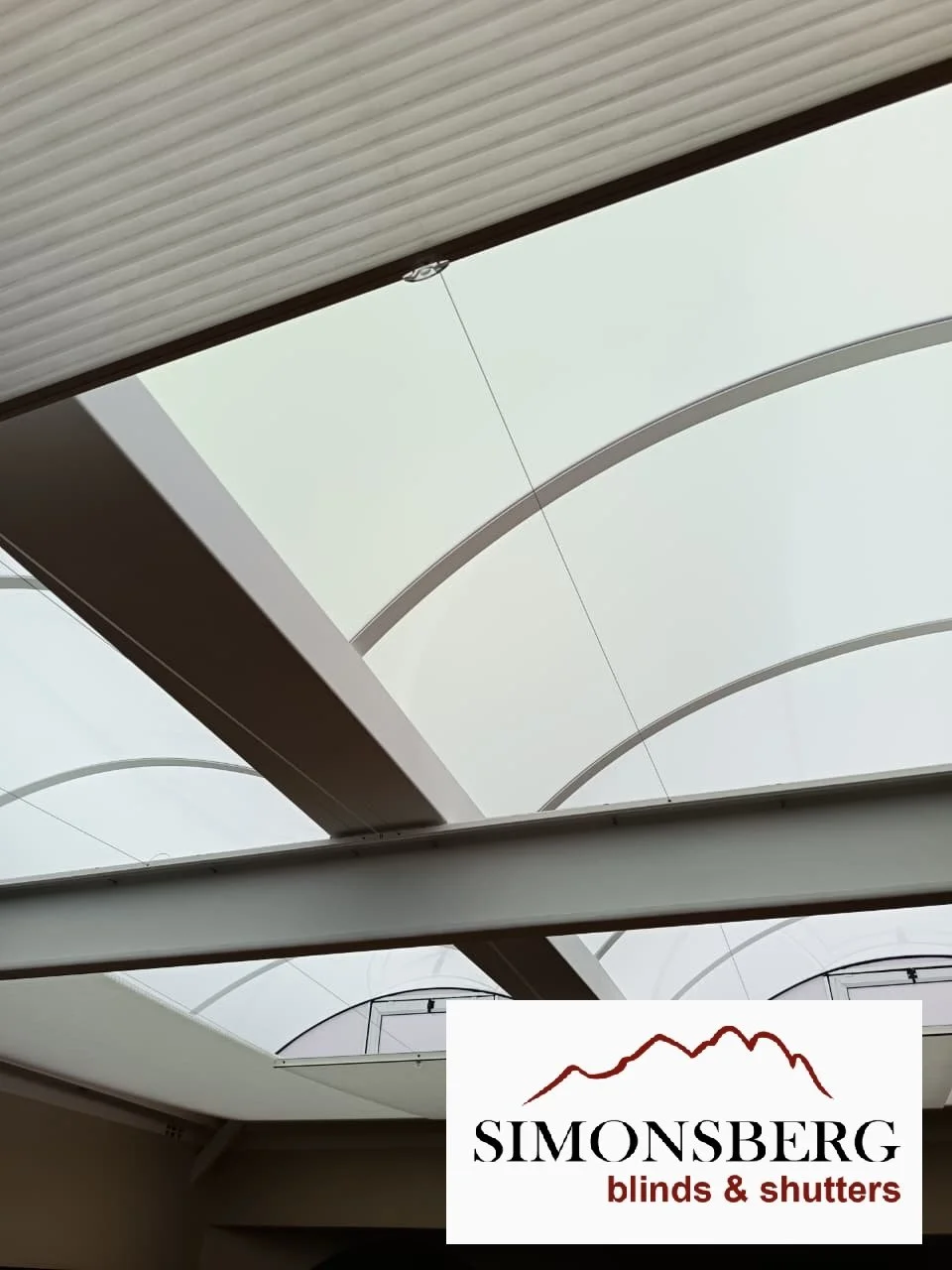 Grey Skylight Honeycomb Blinds (open)