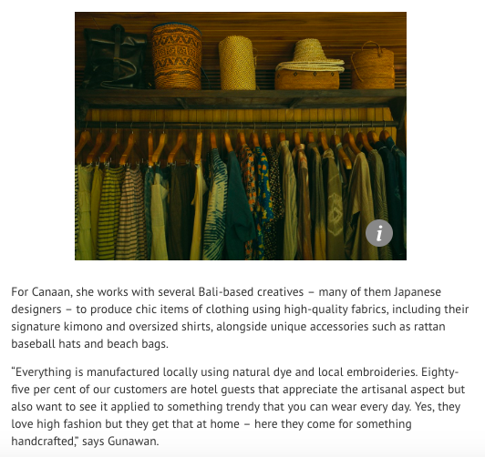 South China Morning Post (SCMP) “Luxury resort boutiques from Mexico to Amalfi Coast and Bali let travellers shop without leaving their hotel.” 2018. https://www.scmp.com/lifestyle/fashion-beauty/article/2157131/luxury-resort-boutiques-mexico-amalfi-coast-and-bali-let