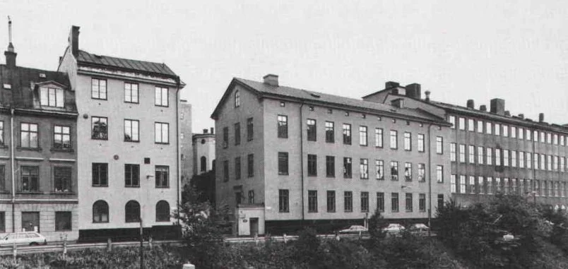 Husfasad på fabriken.