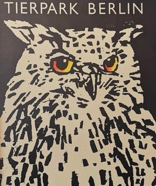 Vintage plakat fra Berlin Tierpark - Ugle