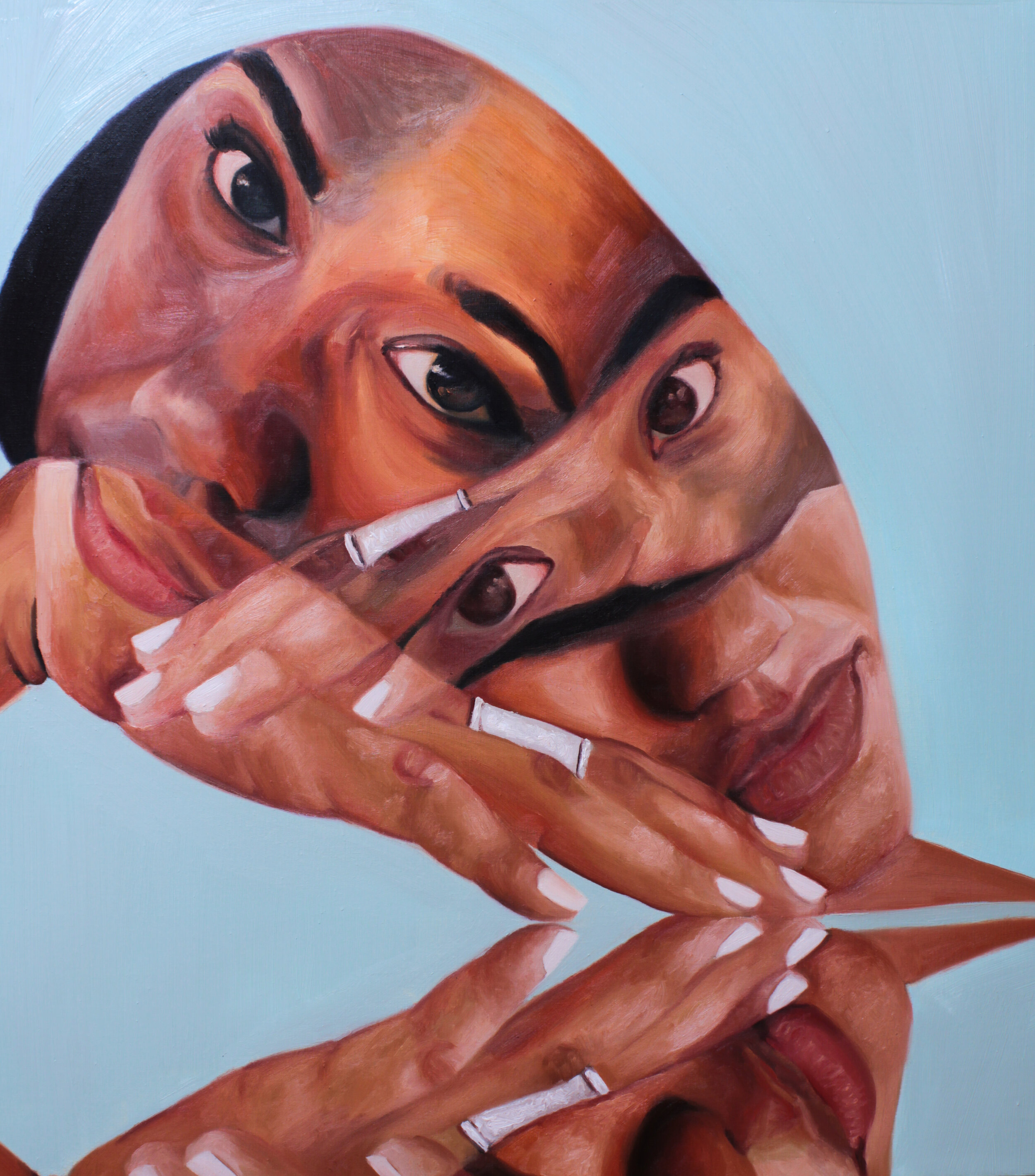 You know sometimes peace finds me 2021 oil on linen 108 × 113 cm - 42.52 × 44.49 in