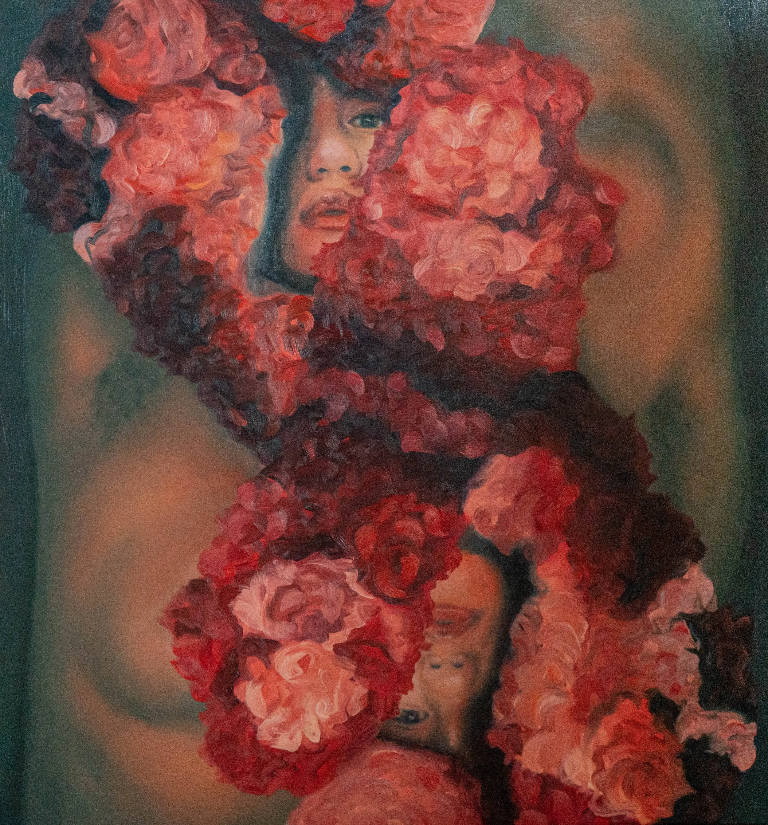 paradoxes 2023 oil on linen 107 × 100 cm - 42.13 × 39.37 in