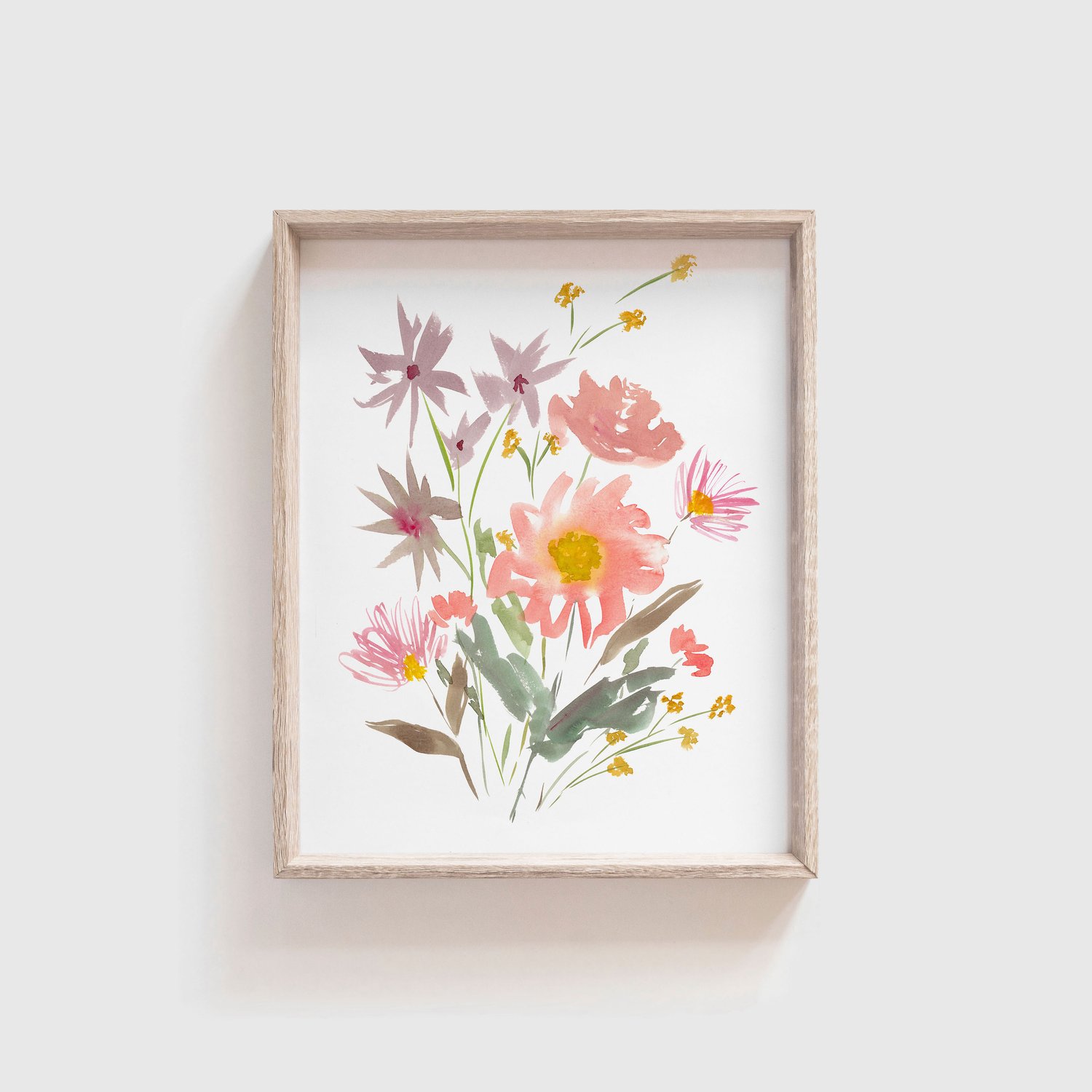Pressed flowers, dried flowers, wildflowers, floral wall art Art