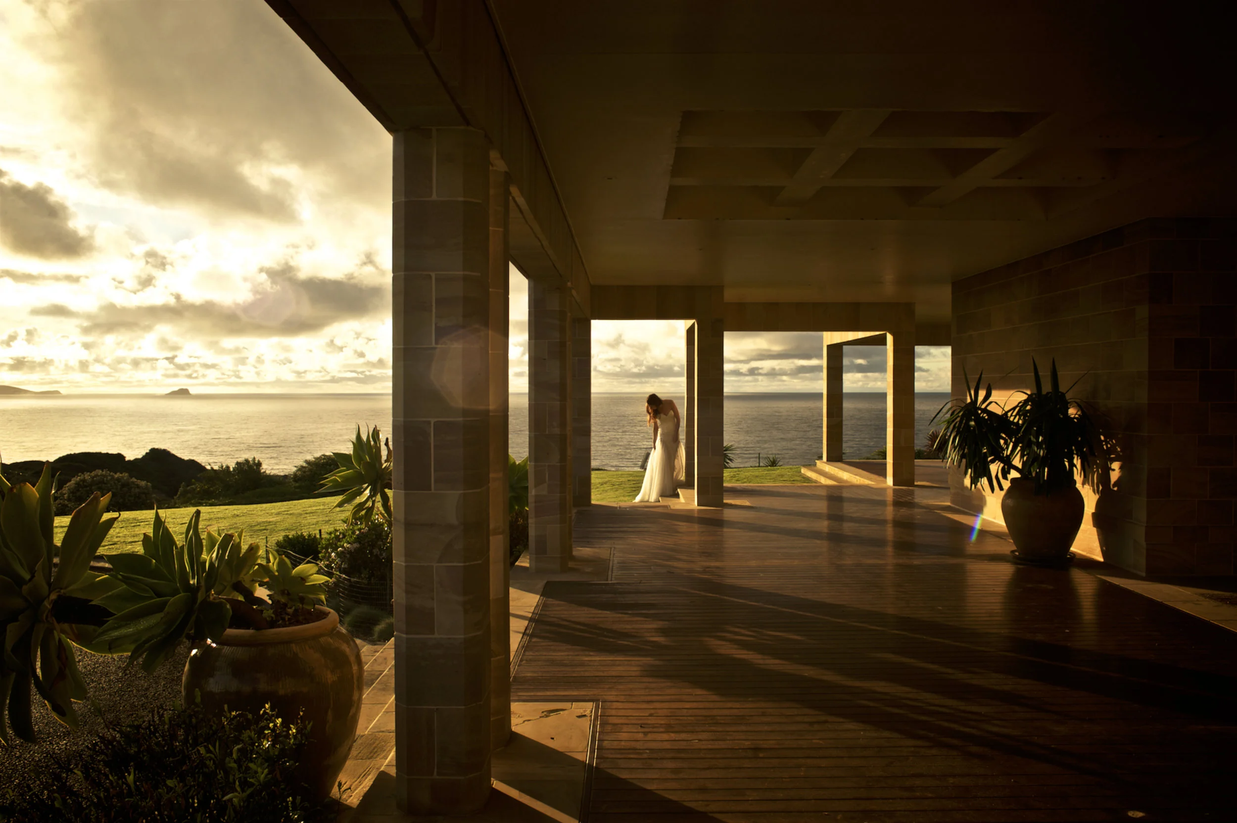 beautiful patio view wedding scenery