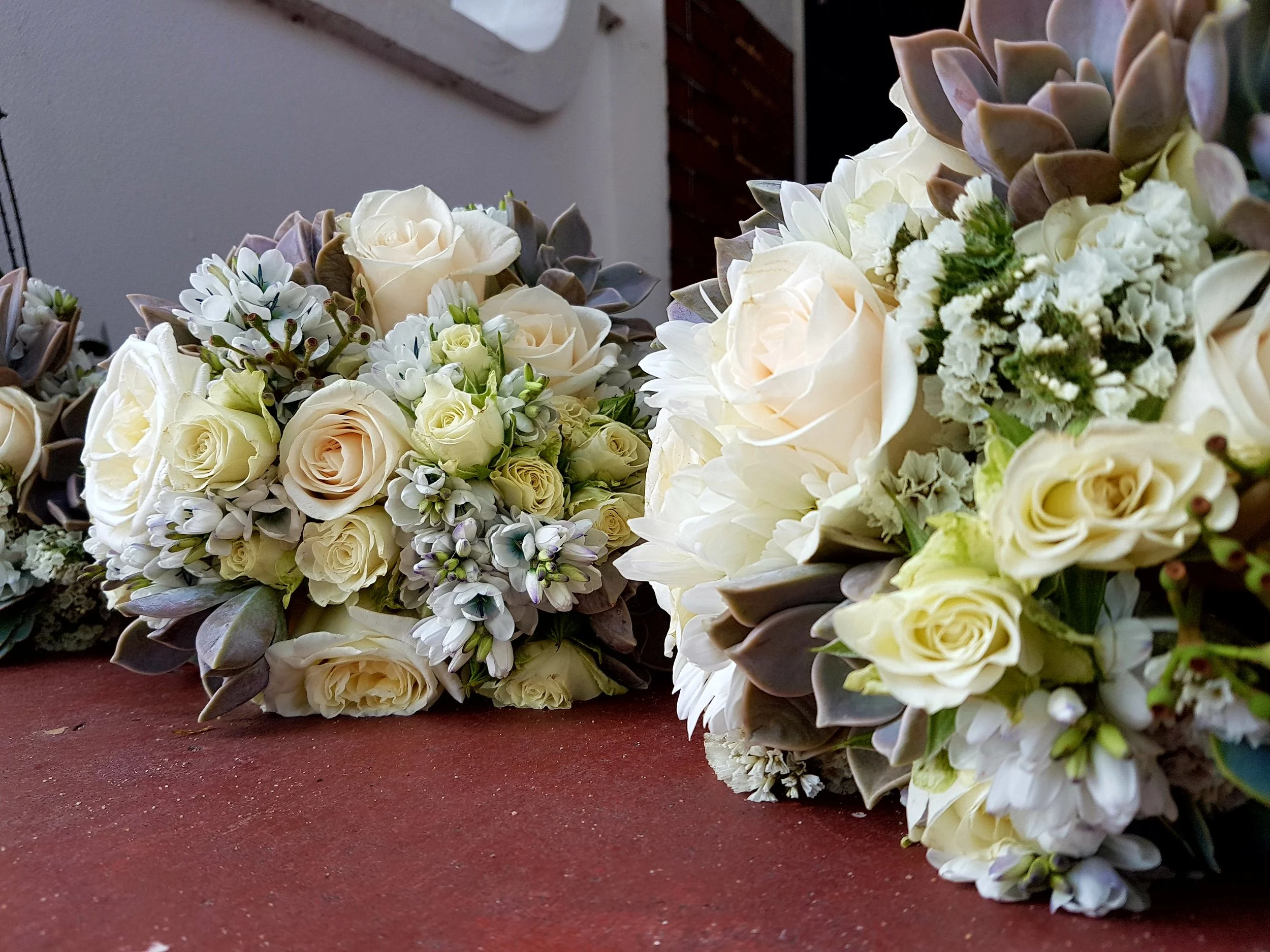white and purple flower bouquet for wedding