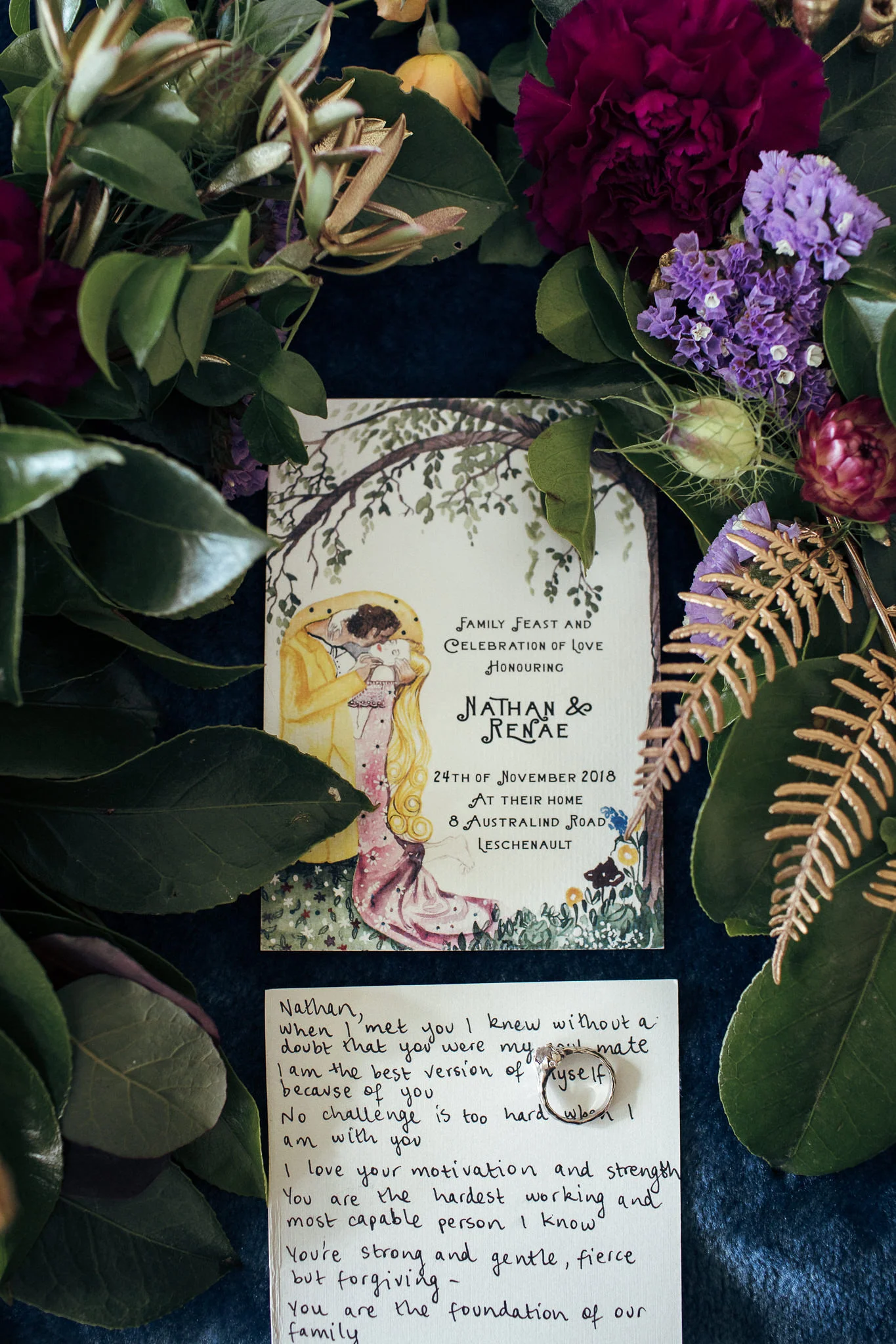 wedding card in flowers looking beautiful
