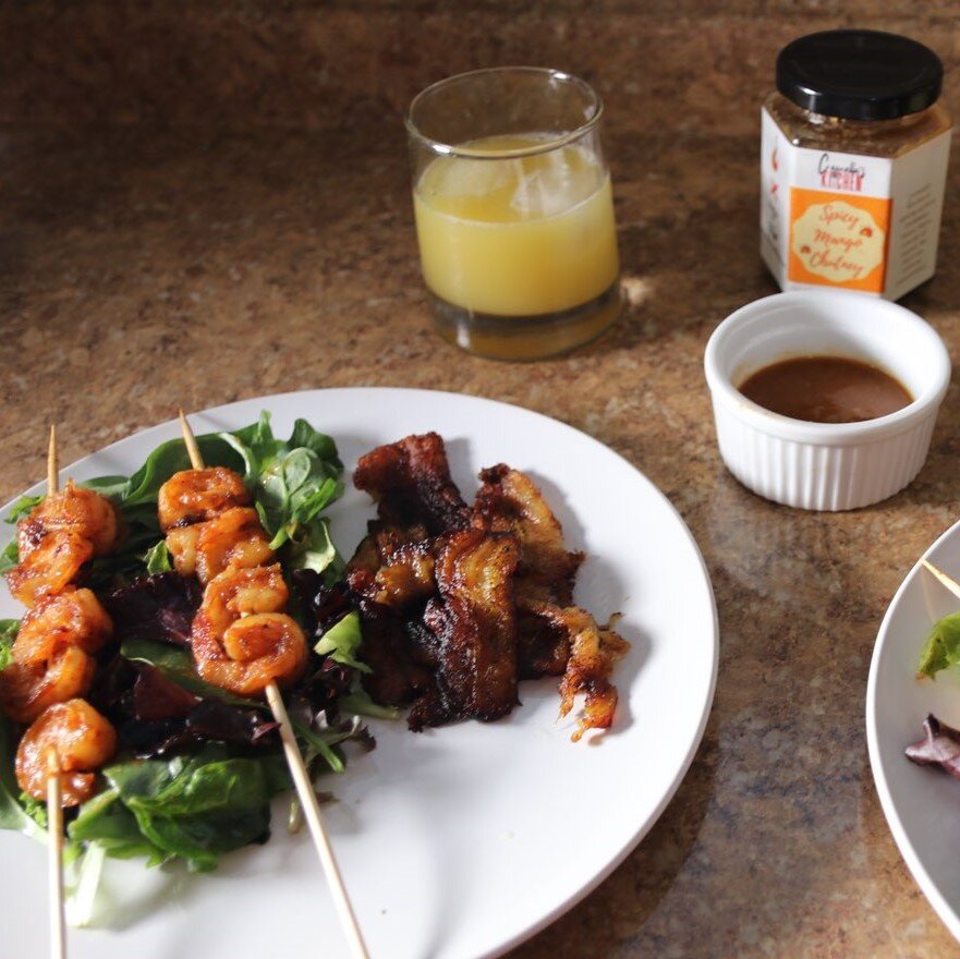 Dreams in Drive - Lemon Pepper Shrimp with Camella's Kitchen Spicy Mango Chutney.jpg