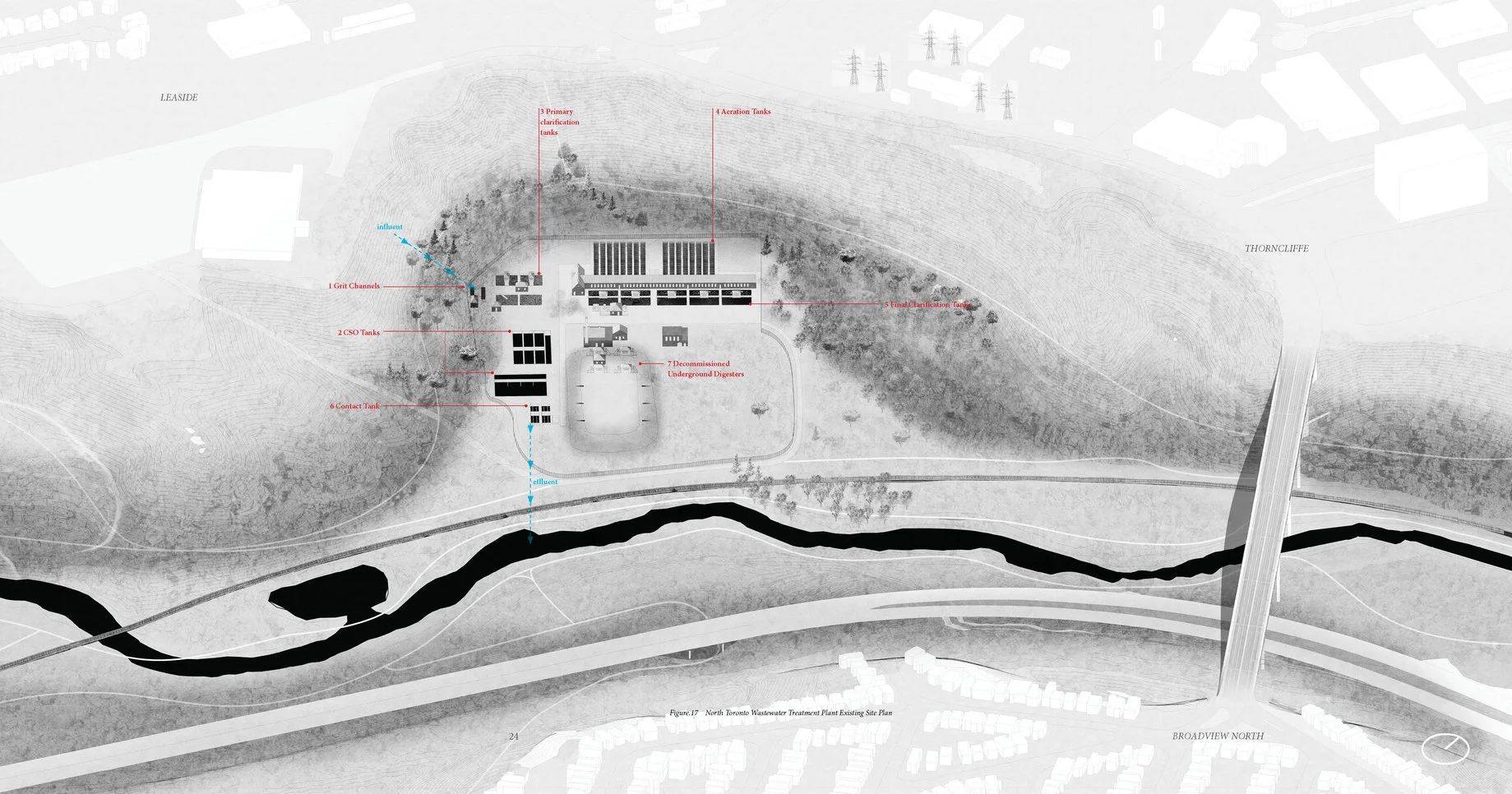 Existing site plan: North Toronto Wastewater Treatment Plant