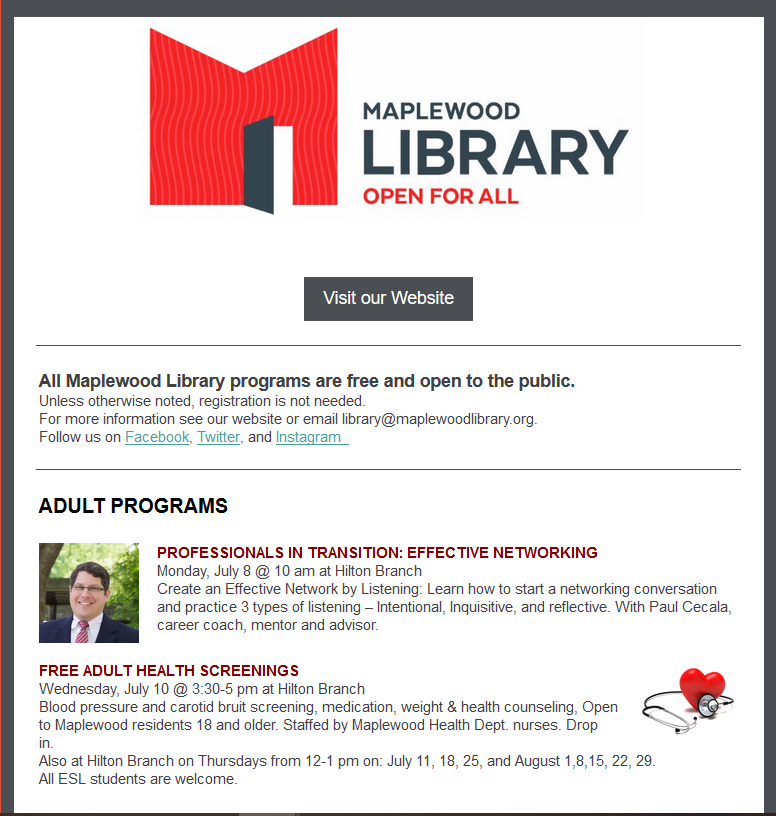 Read the July Newsletter