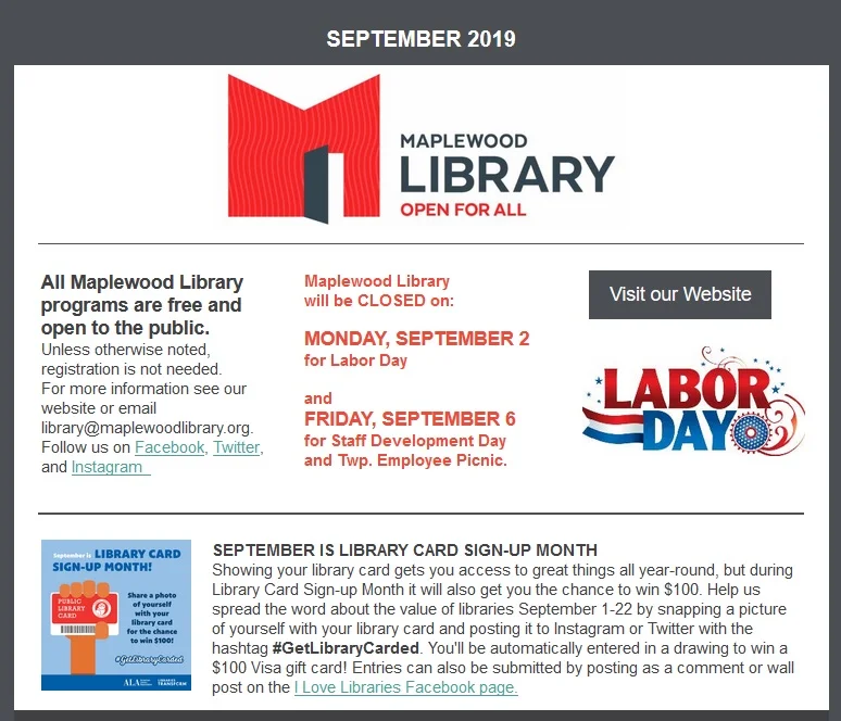Read the September Newsletter