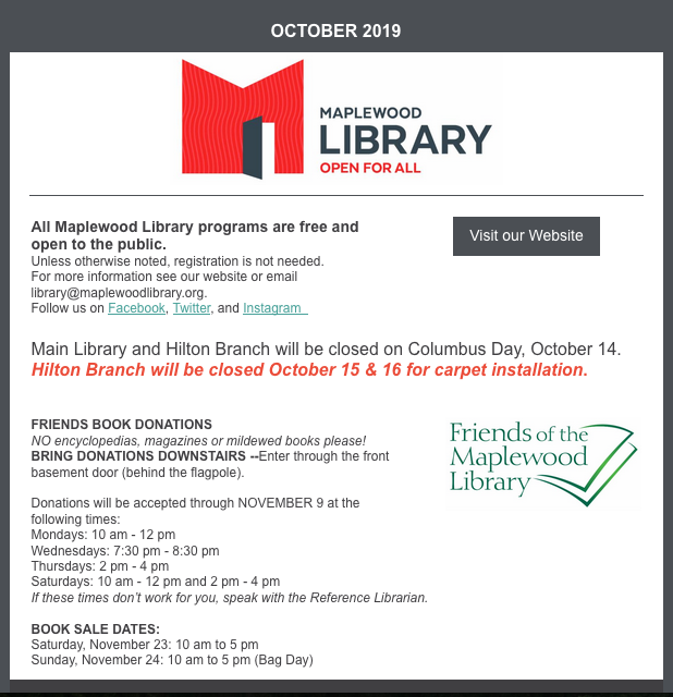 Read the October Newsletter