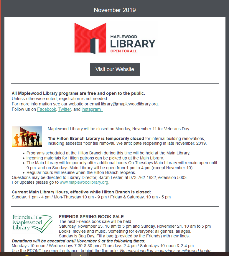 Read the November Newsletter