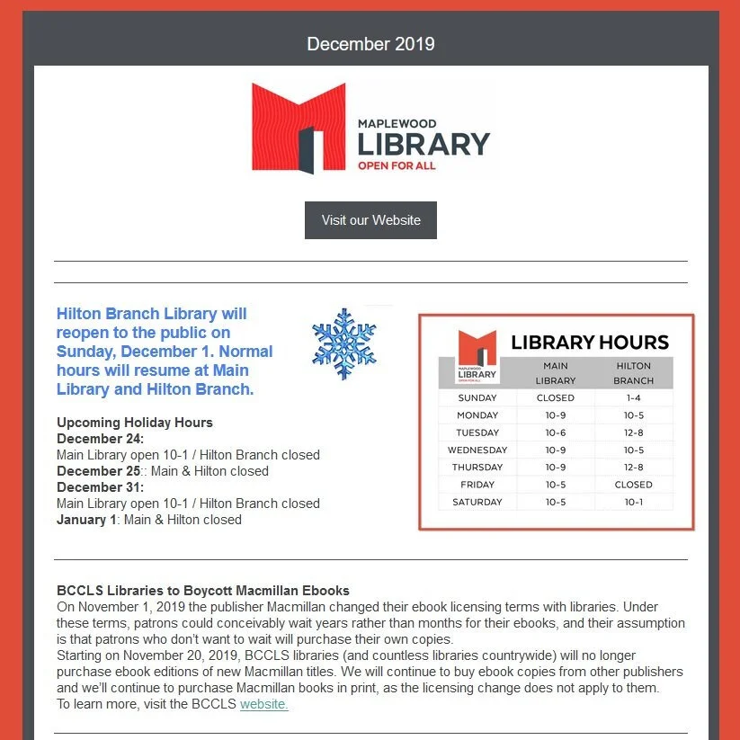 Read the December Newsletter