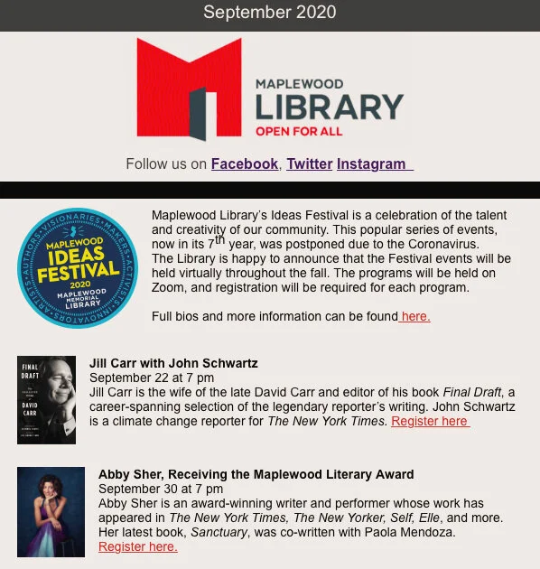 Read the Library Newsletter