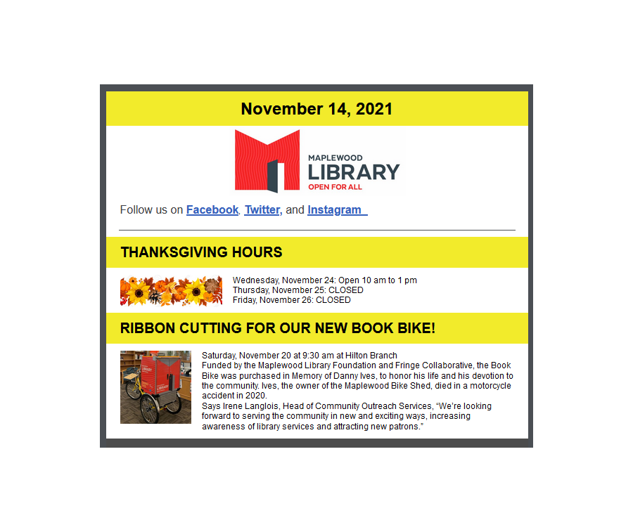 Read the Weekly Newsletter