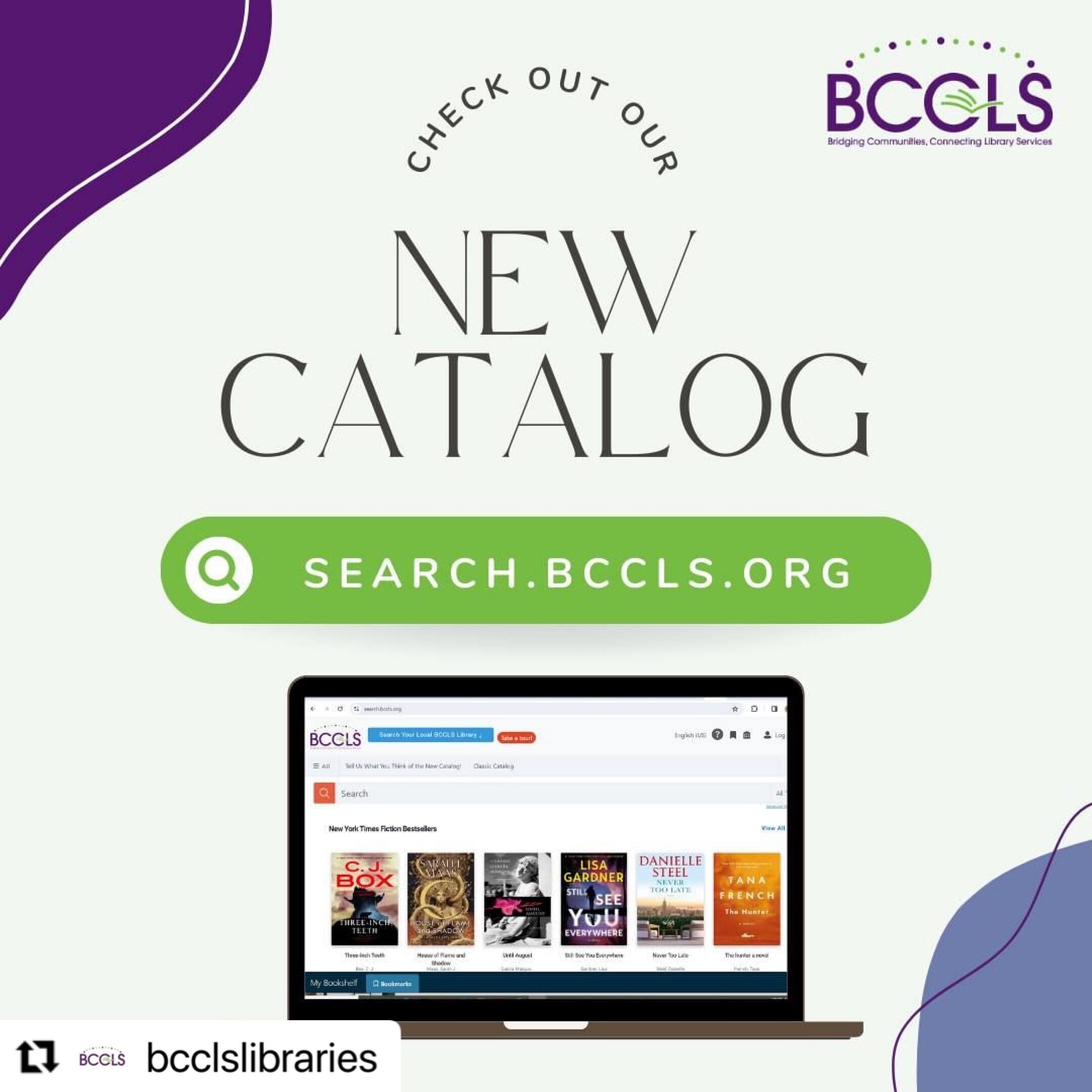 Have you heard? BCCLS has just launched a new online catalog! 📚 Check it out now and find your next great library read! @bcclslibraries 

#BCCLS #BCCLSLibraries