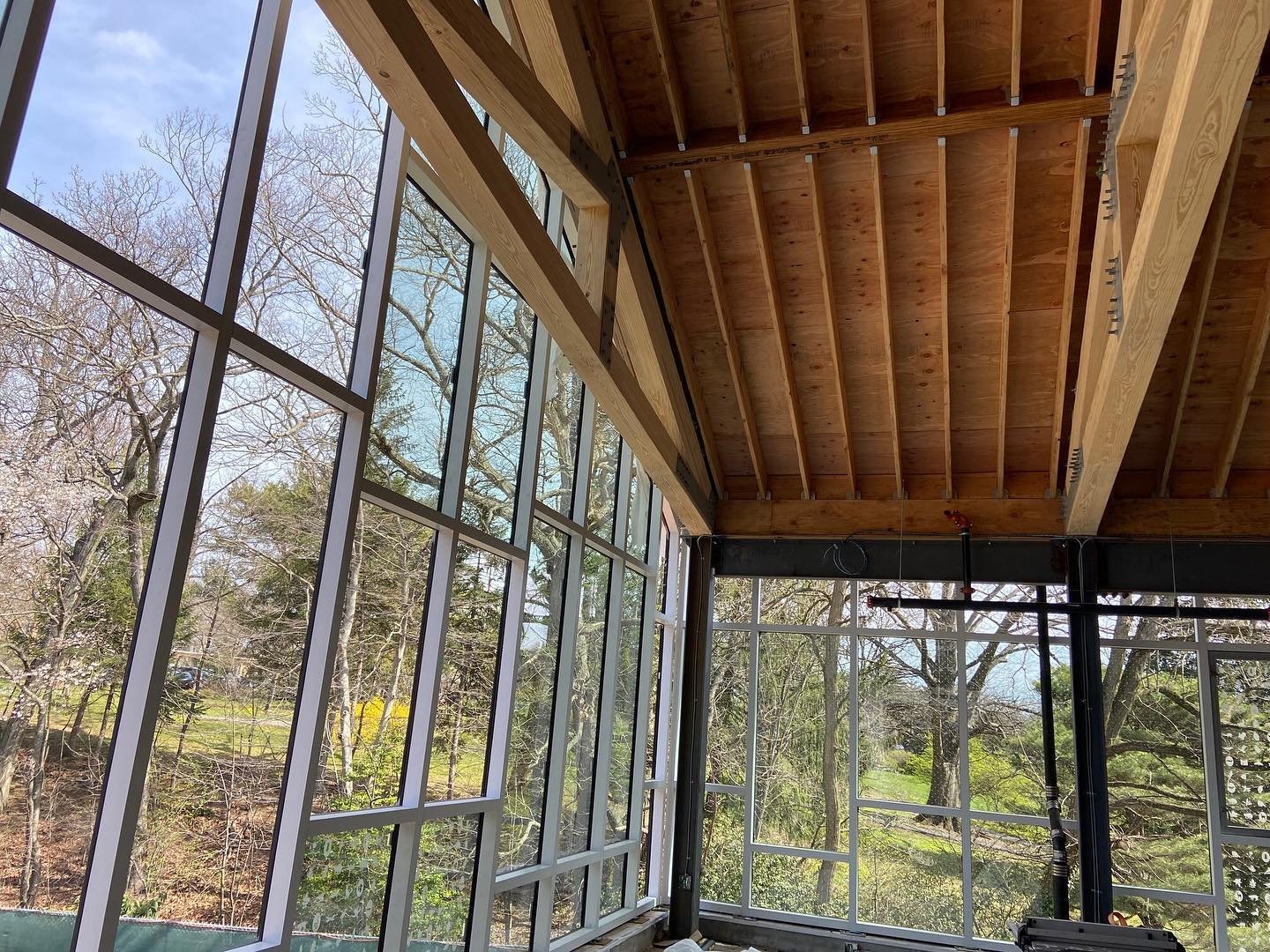 It&rsquo;s springtime and the windows in the new library building are looking gorgeous! The windows will be fritted with a special pattern that will combine aesthetics with functionality: the fritting will prevent birds from flying into the windows, 