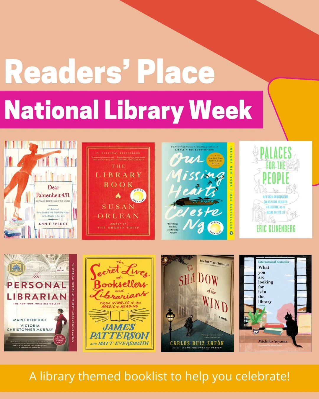 Today is National Library Workers Day! Celebrate your friendly neighborhood library workers by stopping in to say hello 👋🏾 or perhaps by checking out one of these books about libraries and the library workers who keep our favorite community spaces 