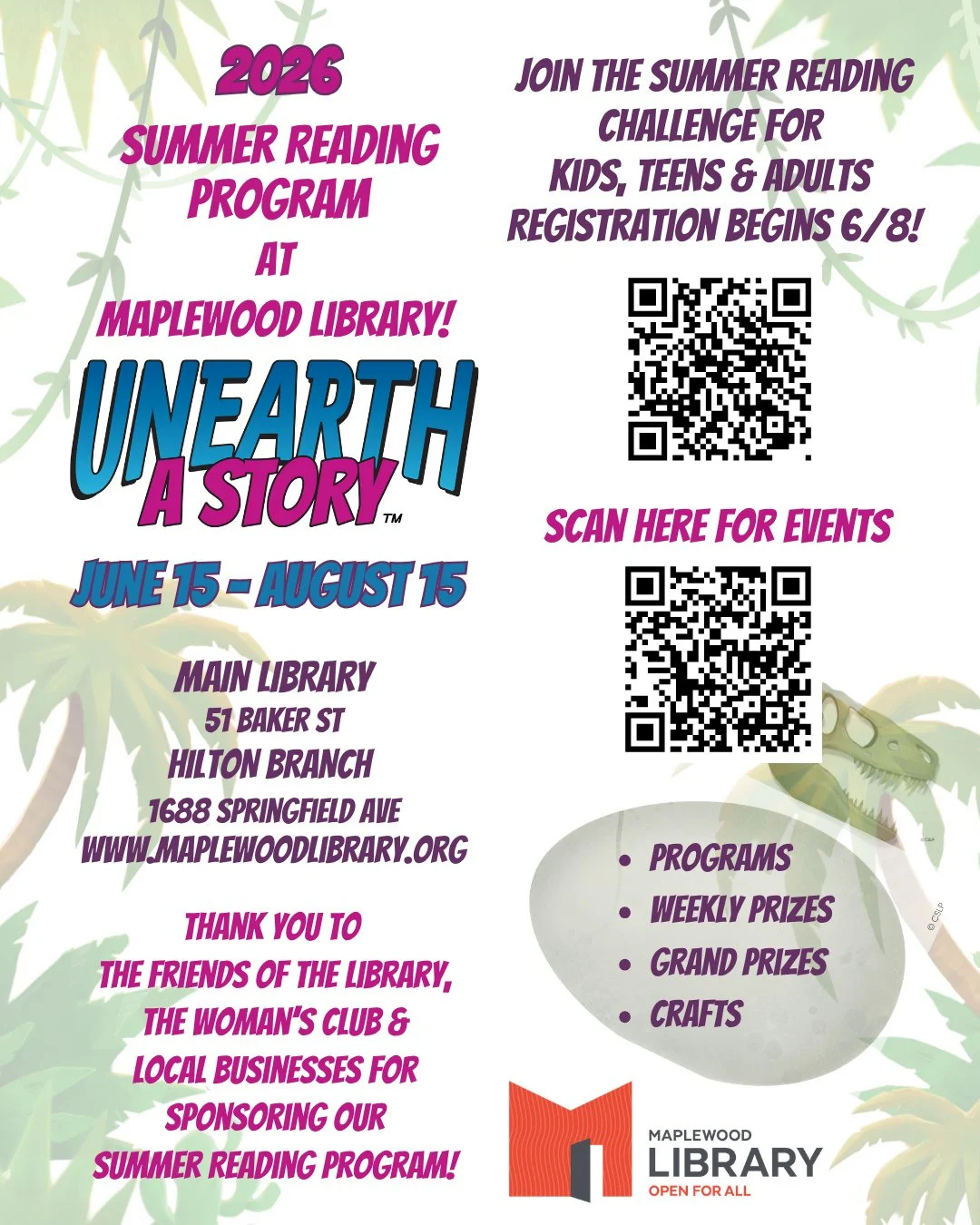 🗣️ Summer Reading Challenge registration starts today! You can register in BEANSTACK beginning June 8th, then start logging your reading starting on June 15th -- the Reading Challenge will run through August 15th, culminating in prize drawings for a