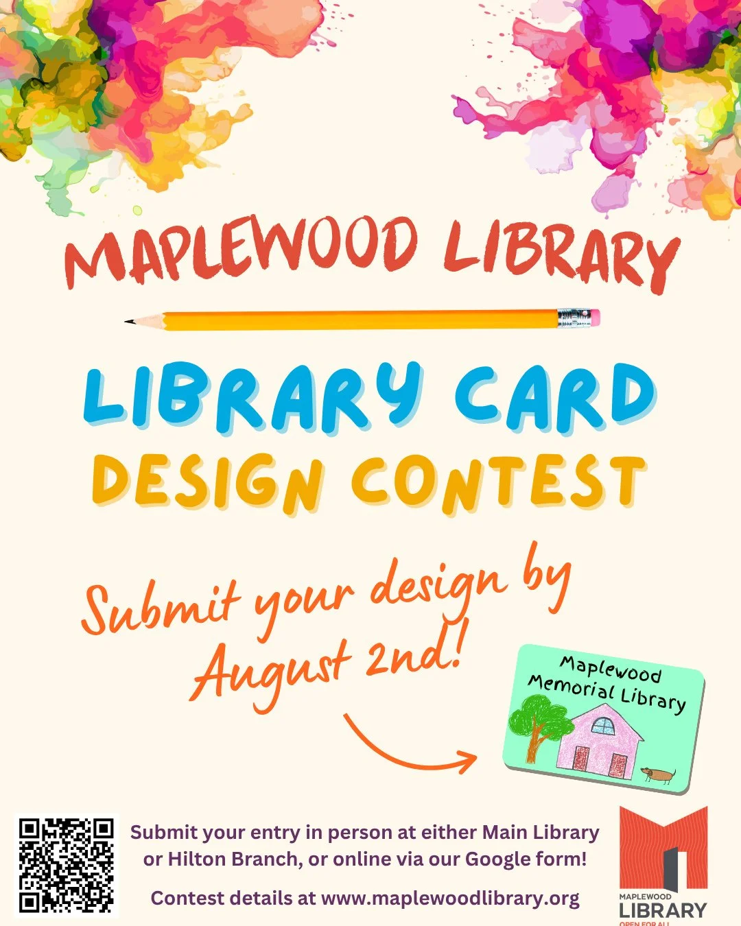 🗣️ Announcing our Library Card Design Contest! 🗣️⁠
⁠
We are celebrating the one year anniversary of our new building and in order to commemorate this very special occasion we want to give our incredible and talented community the opportunity to hel