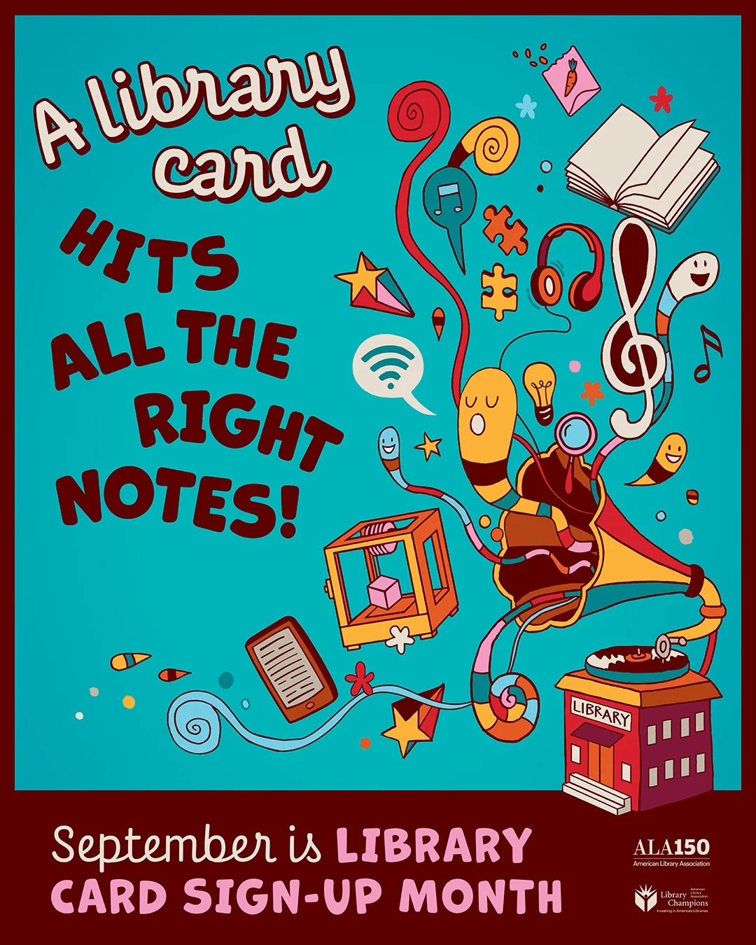 September is National Library Card Sign-up Month! We'll be announcing the three winners of our Library Card Design contest NEXT WEEK and our new limited edition library cards will be available later this month -- watch this space and get excited beca