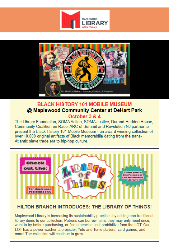Read the Library Newsletter