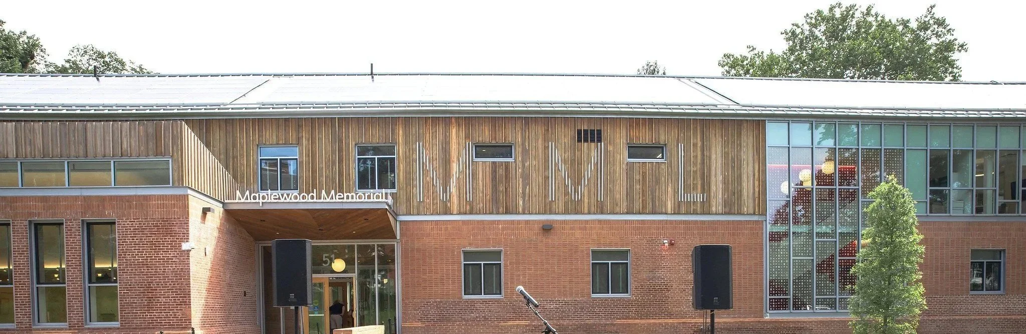 Baker Street entrance of newly opened Maplewood Memorial Library
