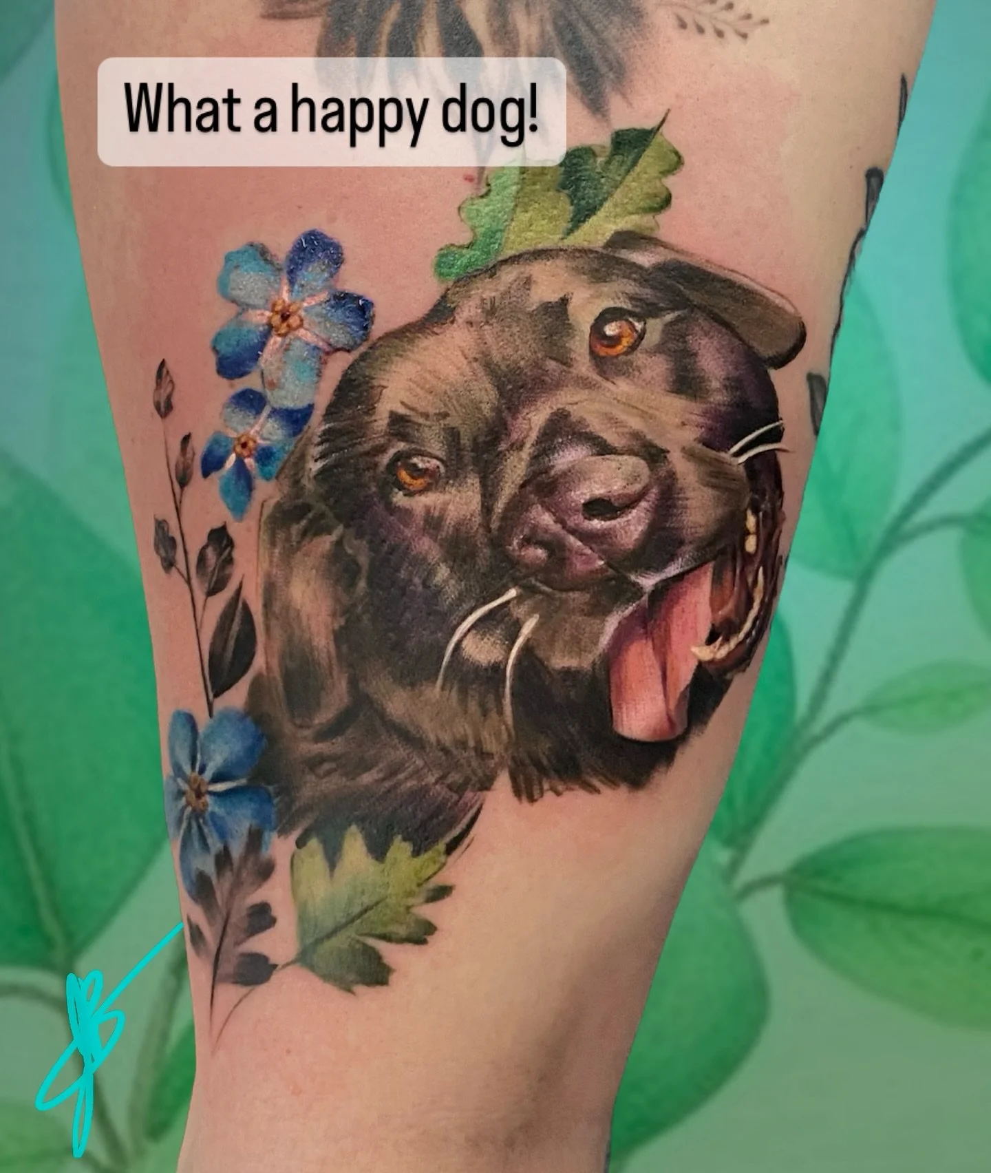 Black Lab memorial tattoo. Thanks for driving so far and for trusting me to do your pet portraits!