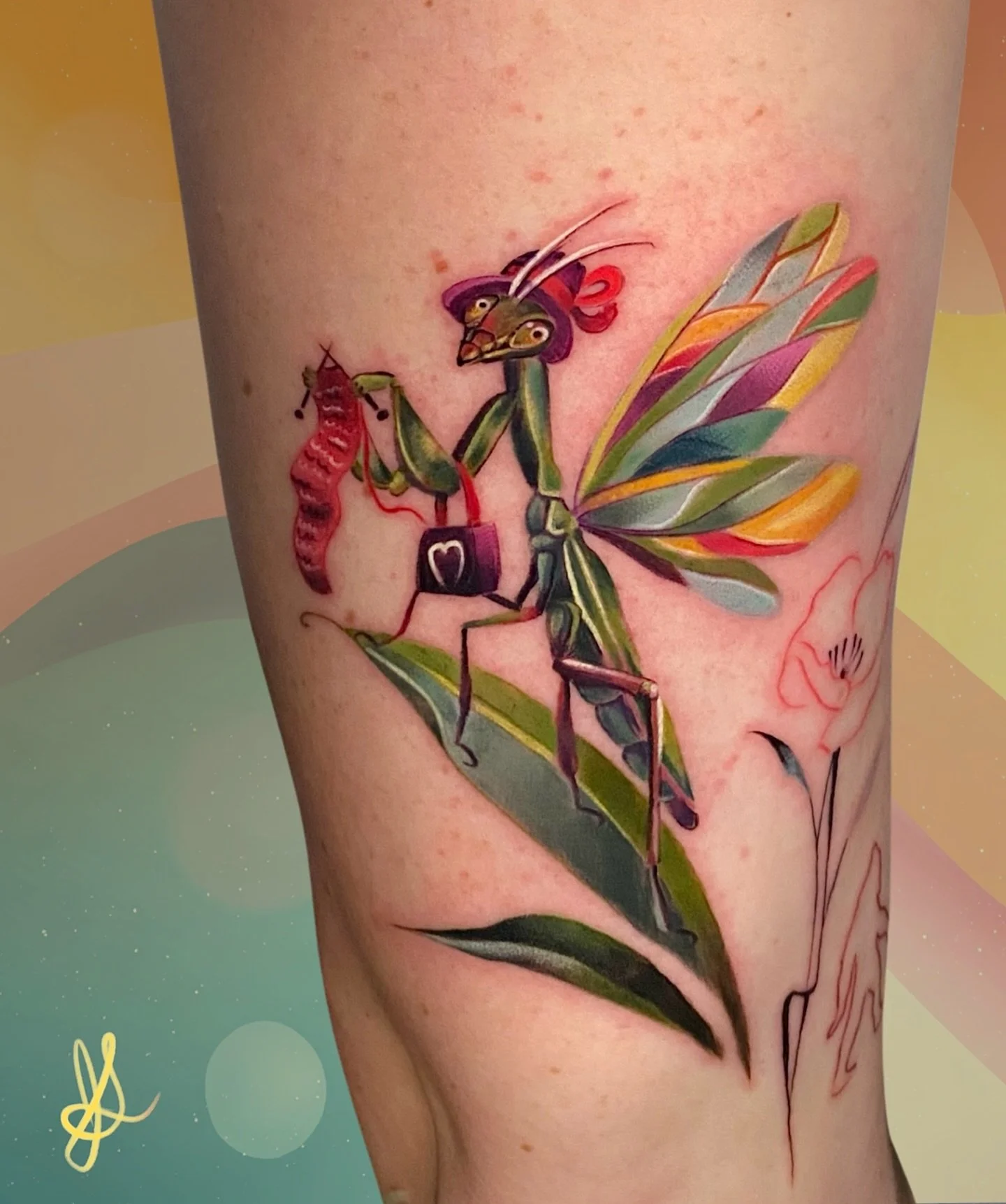 ✨🍃This little lady know how to have a good time all by herself. She&rsquo;s also quite self-reliant which you can see as she knits herself a scarf to match the handbag and hat that she&rsquo;s already made. 🧶 Her wings resemble the pattern of a qui