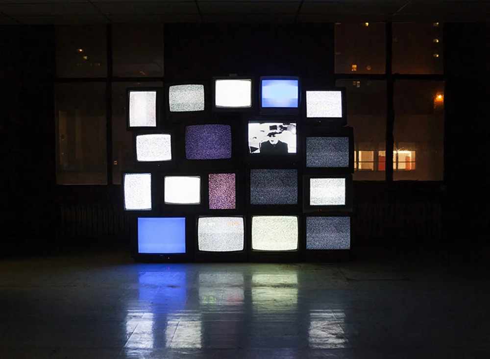 6.TV Installation of Byronesque interviews.jpg