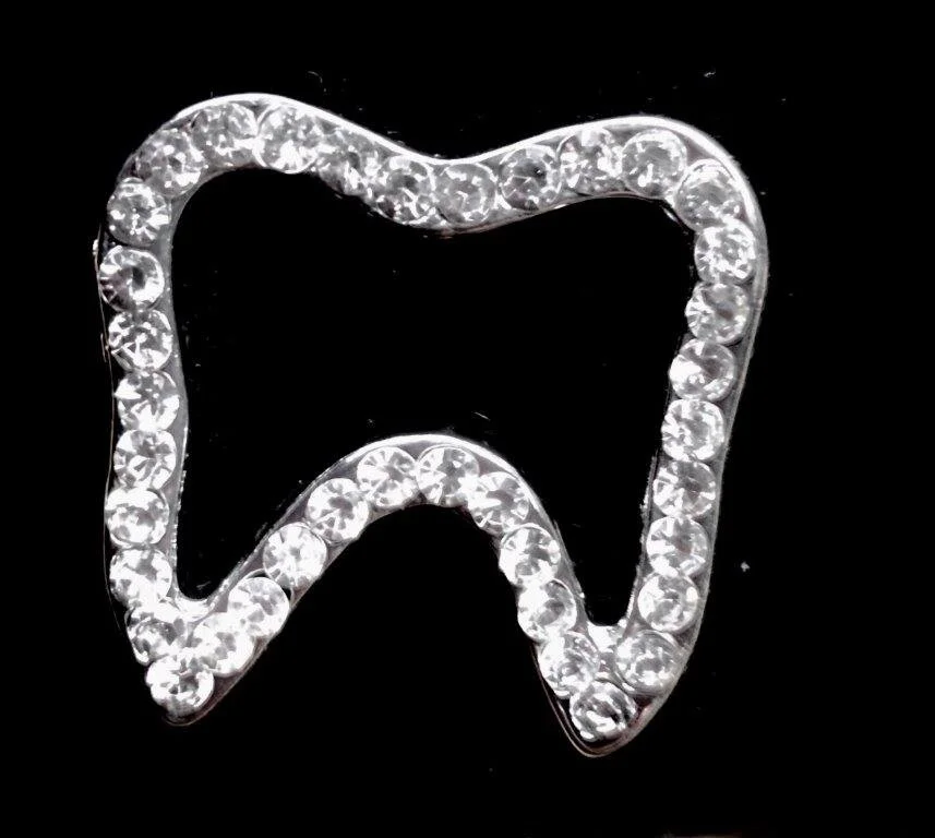 Cubic Zirconia Tooth Brooch