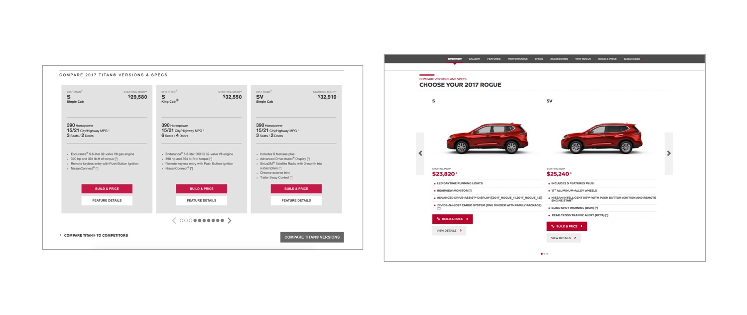 The previous design solutions were either lacking UX or lacking information.