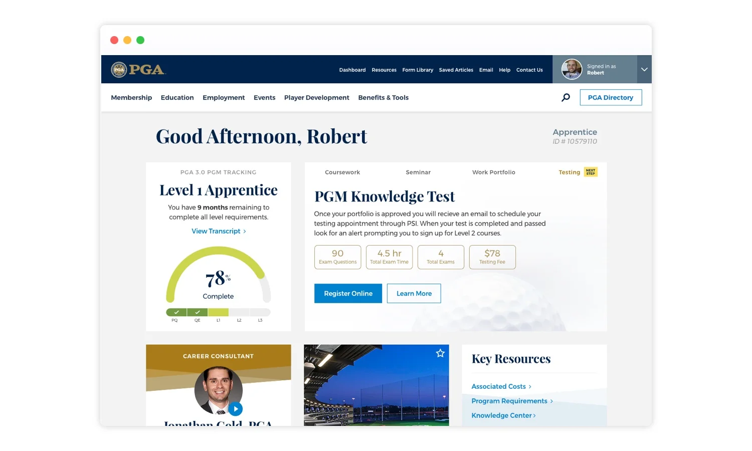Apprentice dashboards prioritize progress through training programs and keep requirements organized