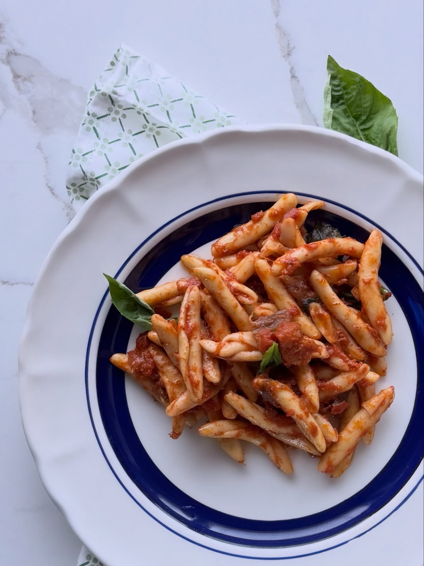 Simple 🍝 dinner organic fricelli pasta with Campo d&rsquo;Oro Eggplant Sauce. 

#ASicilianExperience #Pasta #Eggplant #Sauce