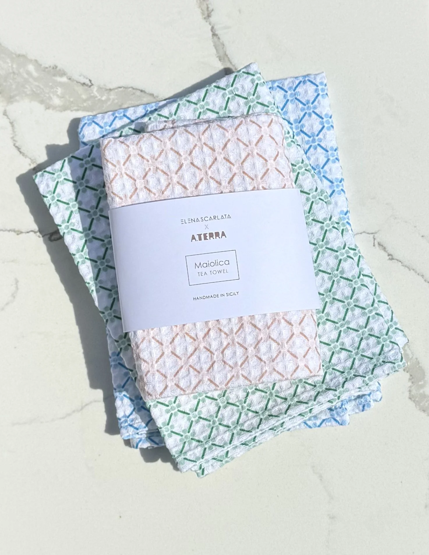 Maiolica Organic Cotton Honeycomb Tea Towel